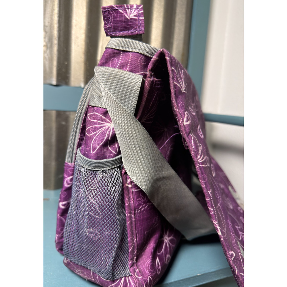 JWorld Thomas Purple Floral Heart Messenger Laptop Bag Crossbody School Commute - Picture 9 of 12